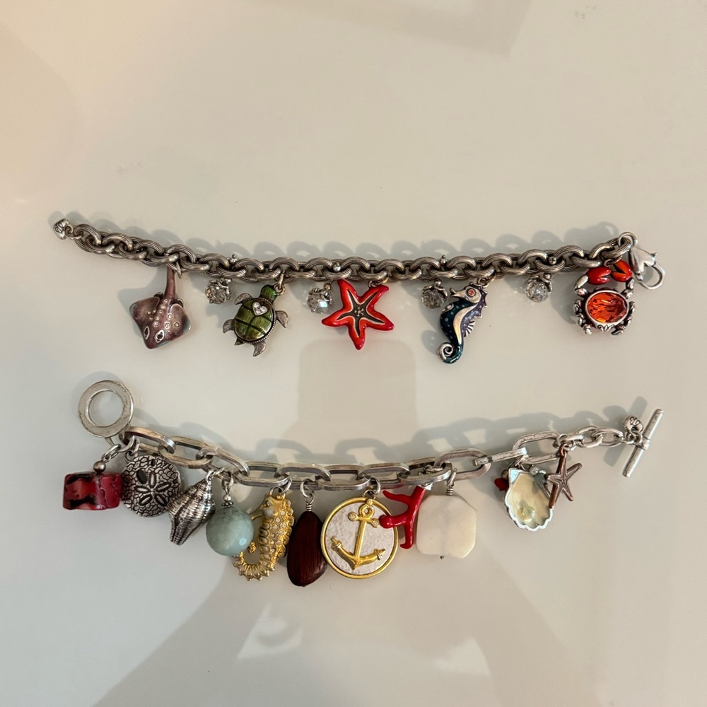 Set of 2 Brighton Nautical Charm Bracelets